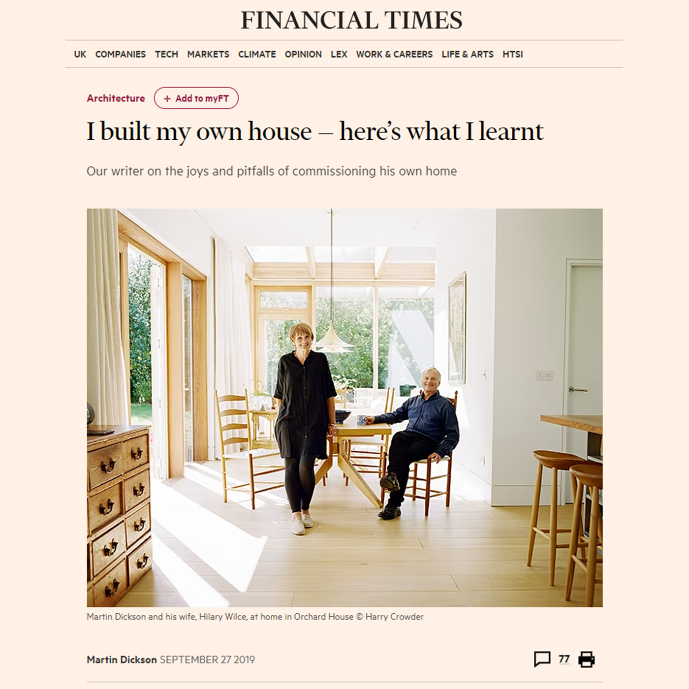 FT House & Home – Sept 2019